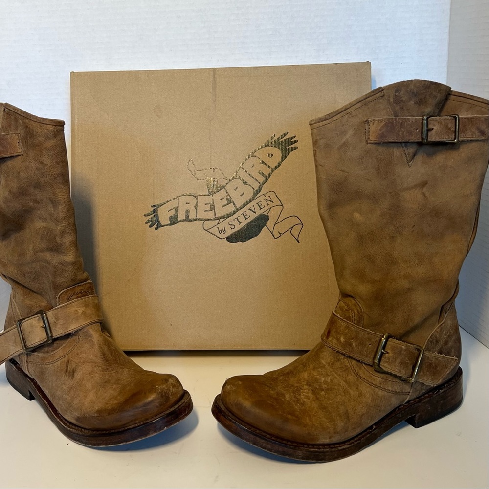 Freebird by Steven Women’s Crosby Slouch Leather Mid Calf Boot, Tan, US7